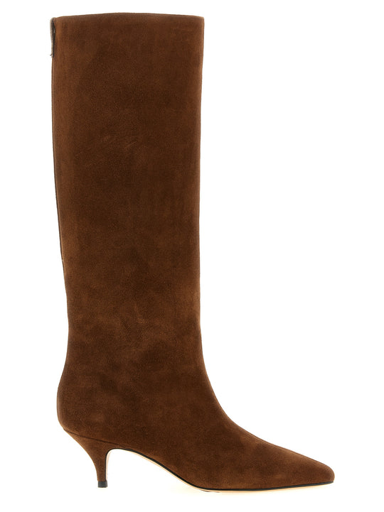 High Suede Boots Boots And Ankle Boots Brown