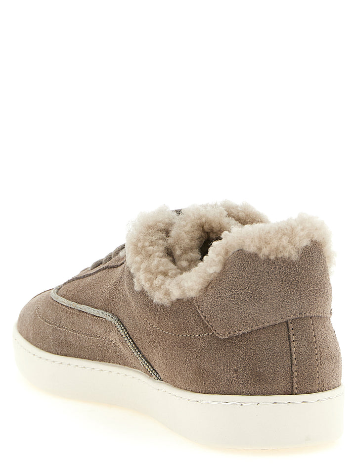 Fabiana Filippi Diamond Detail Suede Sneakers - Beige | ec09f075ee7d58f72a95216c2eed3019c566142f