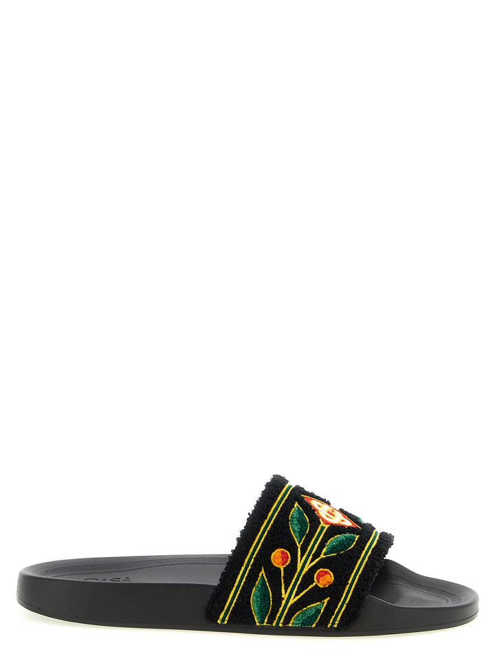 Casablanca Laurel Terry Sandals - Black | 417ed044f201d1b7bd4bd7127dfff695b41caa6f