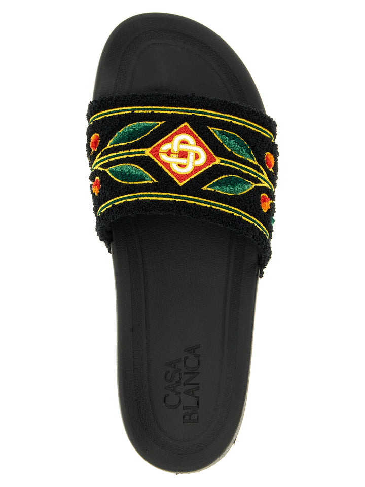 Casablanca Laurel Terry Sandals - Black | c6c194b1de1a112cdf6758cc538f3af89669e189