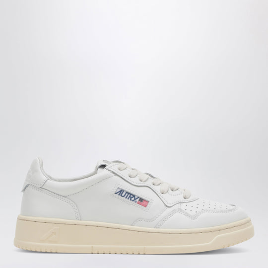 Low-Top Medalist Sneakers In White/Green Leather