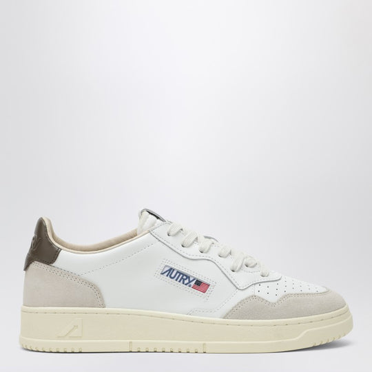 Medalist Sneakers In White And Khaki Leather And Suede