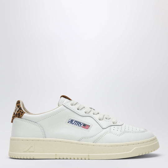 Medalist Low Sneakers In White/Leopard-Print Leather