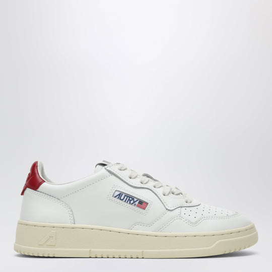 Medalist Low Sneakers In White/Dark Red Leather