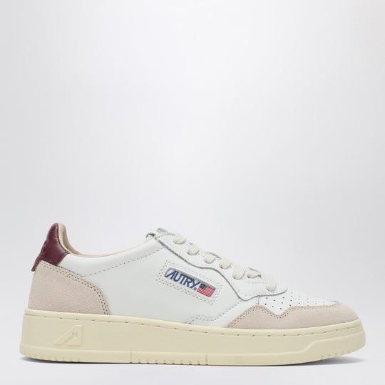 Medalist Sneakers In White/Burgundy Leather And Suede