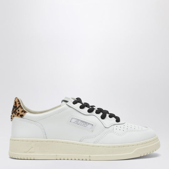 Medalist Low Sneakers In White With Leopard-Print Pony Hair
