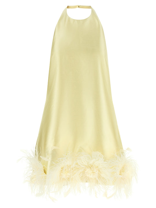 Feather Dress Dresses Yellow