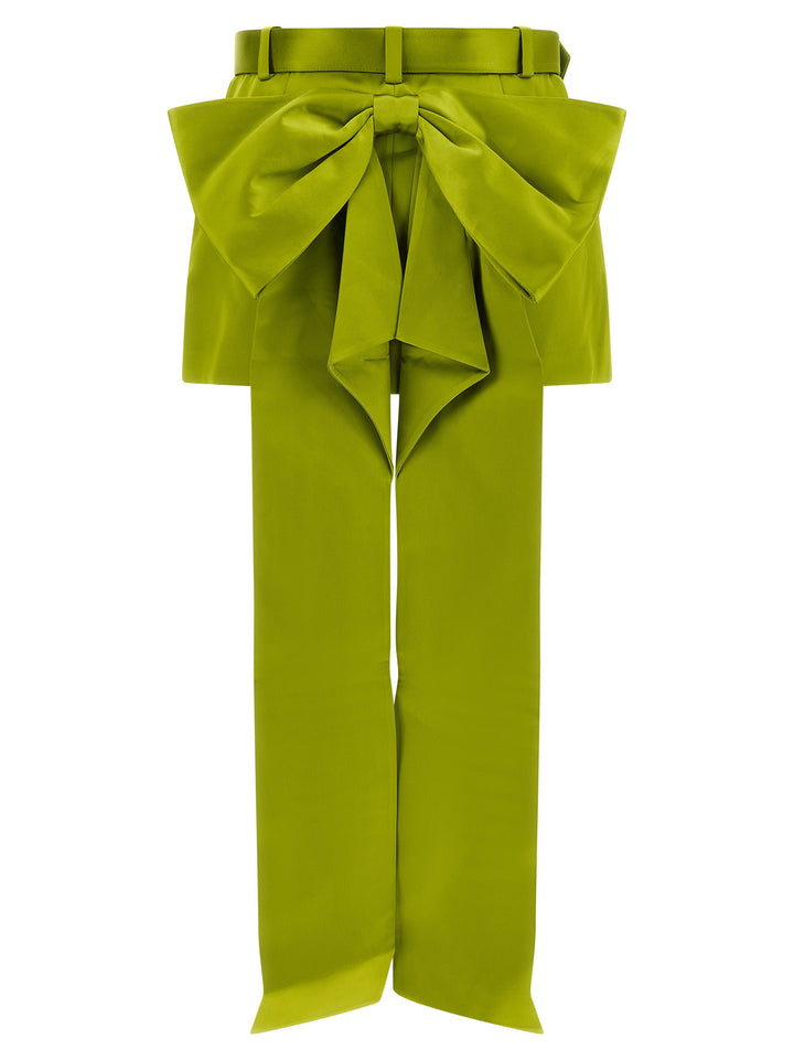 Self Portrait Maxi Bow Skirt Skirts - Green | 229bb614dfb163f6021330c7f02f159d1fed5c30
