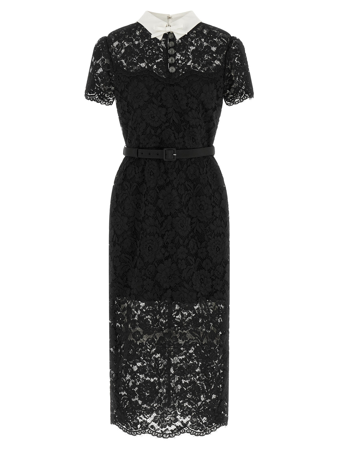 Self Portrait Lace Dress With Collar Dresses - Black | 9ecfd91b41bfec6a63b8646110470ab8fa2e0cb9