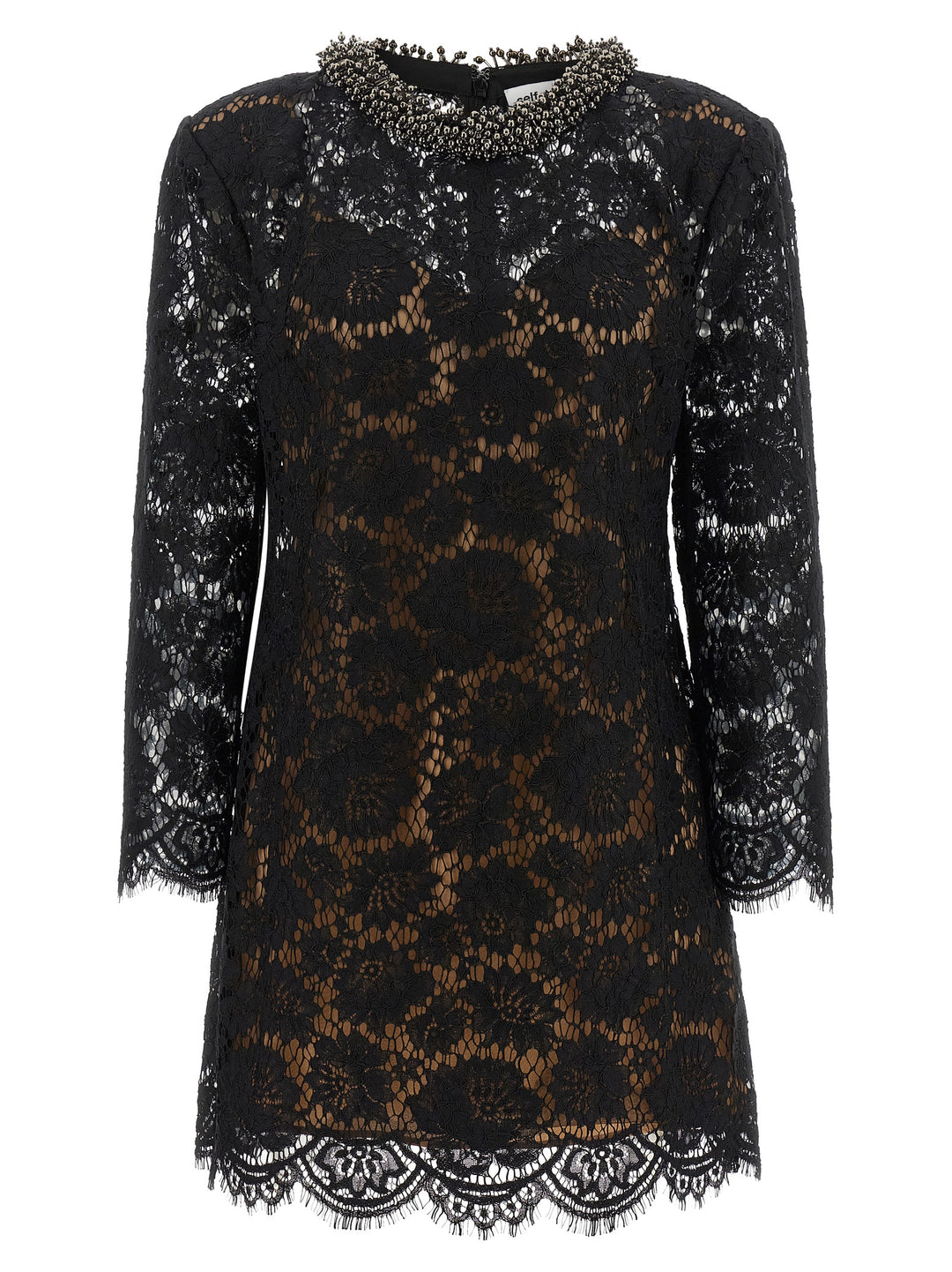 Self Portrait Lace Dress With Jewel Collar Dresses - Black | 643595f1a64dd3bb07147b3128b6bffb67922016