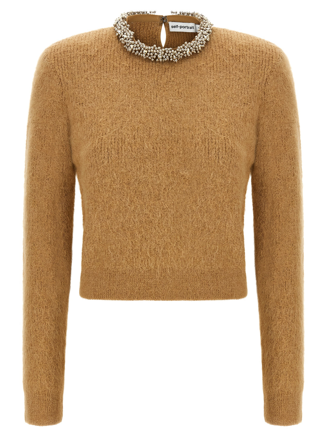 Self Portrait Sweater With Jewel Embroidery Sweaters and Cardigans - Brown | 034ee58da06bd92636a2466dac2411becef56ac4