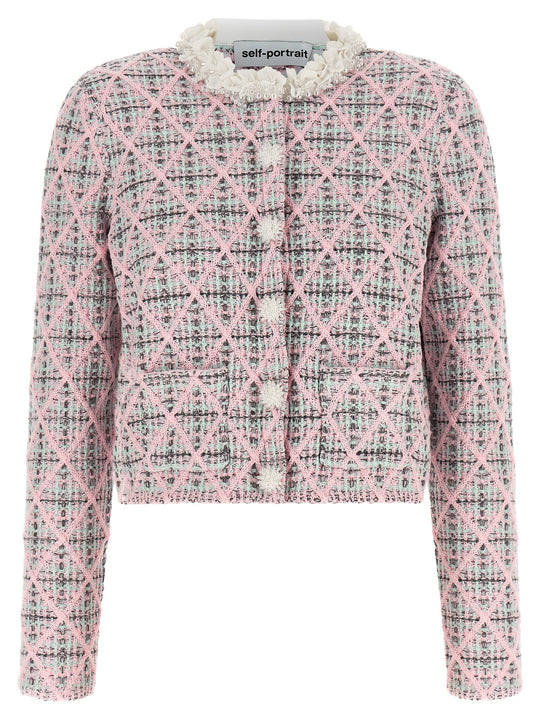 Floral Collar Cardigan Sweaters And Cardigans Pink