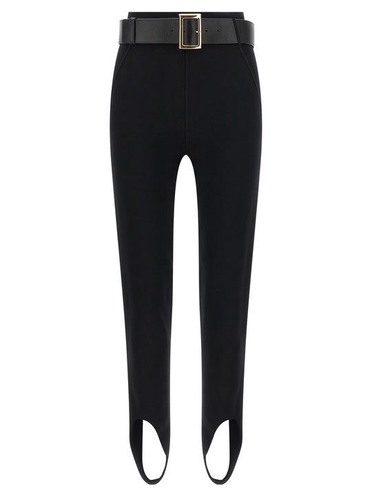 With Stirrup And Belt Leggings Black