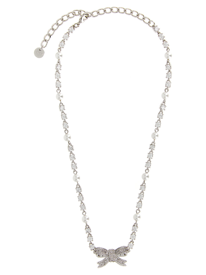Self Portrait Crystal Pearl Bow Jewelry - Silver | 0cce0034967375e9024b5d9c7db63e3e42dd39da