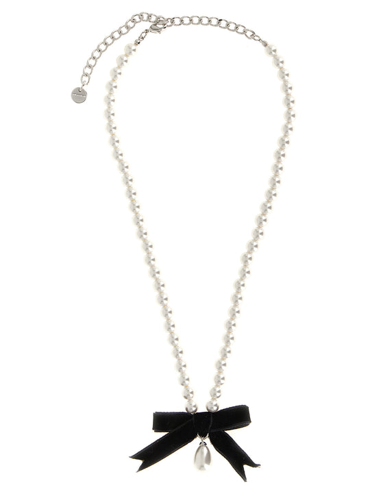 Black Bow Pearl Jewelry White/Black