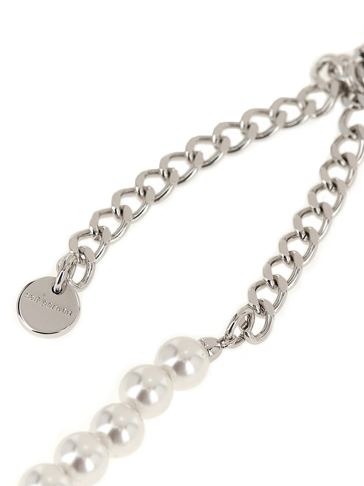Self Portrait Black Bow Pearl Jewelry - White/Black | 15447bd3c71144e3218340eebf54ec793d96cc8b