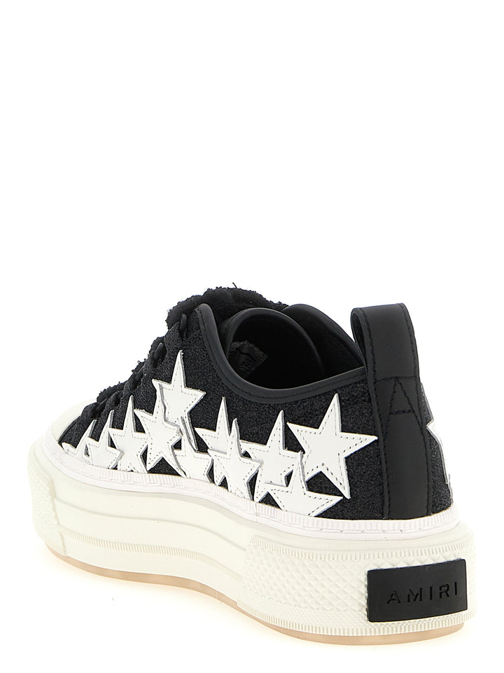 Amiri Glitter Stars Court Low Sneakers - White/Black | ed1615951020e597e6af845729bca5d850443766