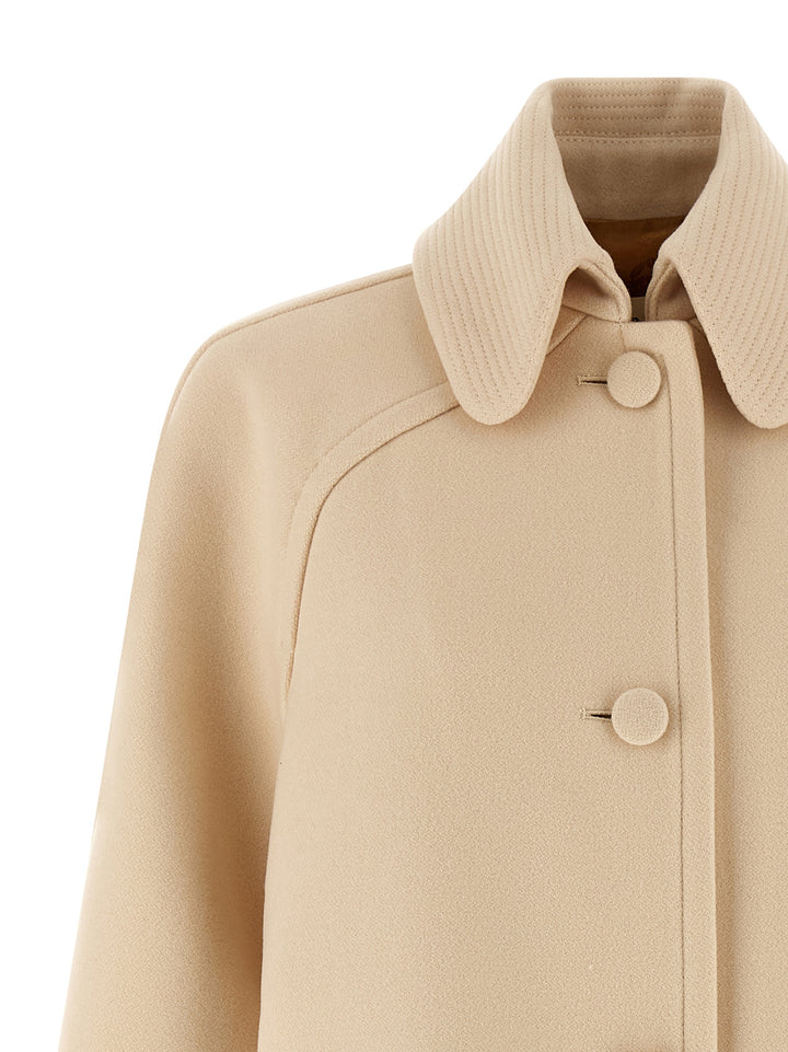 Valentino Garavani Valentino Garavani Wool Drap Coat Coats and Trench Coats - Beige | f0e3801a53eda60a2dba6ead88eede26b676e8b5