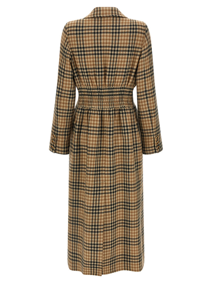 Valentino Garavani Valentino Garavani Houndstooth Wool Coat Coats and Trench Coats - Brown | 0bc3ae2beba5f70157372f8c8a5774af46304790