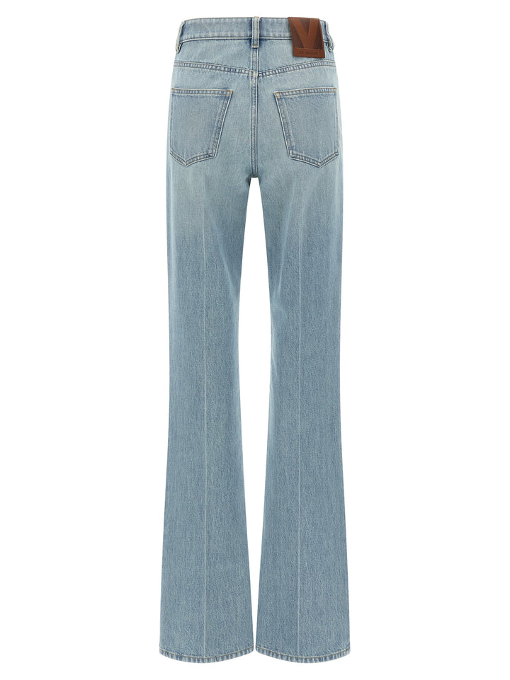 Valentino Garavani Valentino Garavani High Waist Jeans - Light Blue | 7c853420c4a860afb3a538cd6527e58771630d46