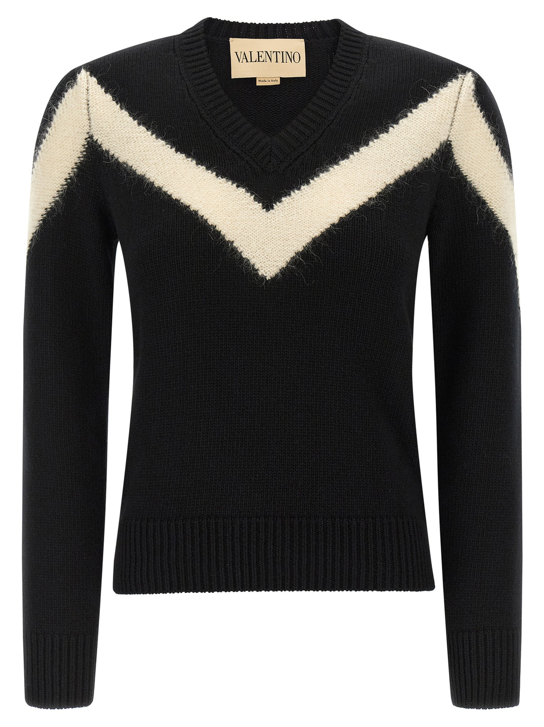 Valentino Garavani Valentino Garavani Vlogosignature Bow Sweater Sweaters and Cardigans - White/Black | ebc3e407c8ee65c0a668423eb4f807db6c470fe1