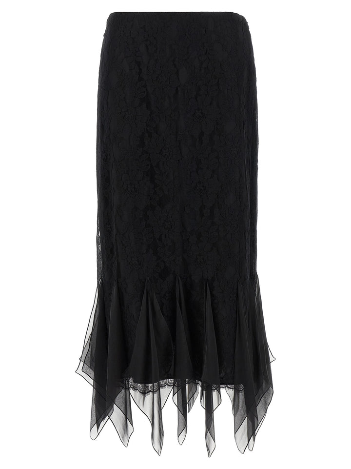 Valentino Garavani Valentino Garavani Lace Skirt Skirts - Black | f74179f07f7ff11de621b03e0ddbb75e437fa822