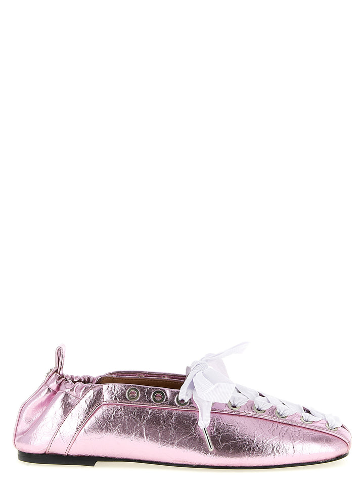 Ganni Lace-Up Flat shoes - Pink | 136efb683da2c1fcf6b4d0e5f3b9705f8067c180