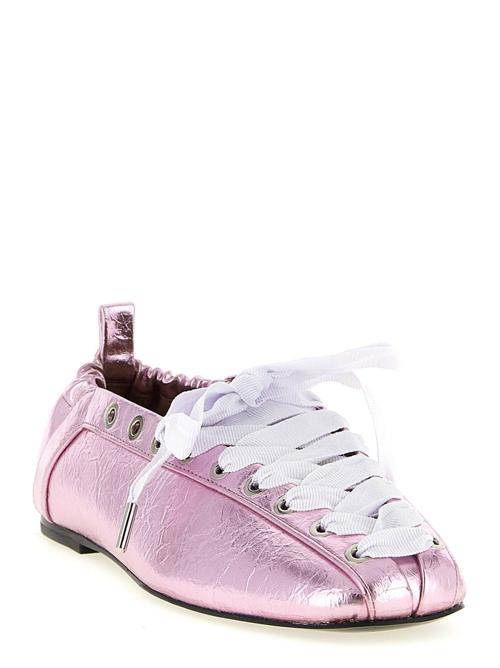 Ganni Lace-Up Flat shoes - Pink | 54d3f4685e88ca4f60938518252b3b1d7502e095