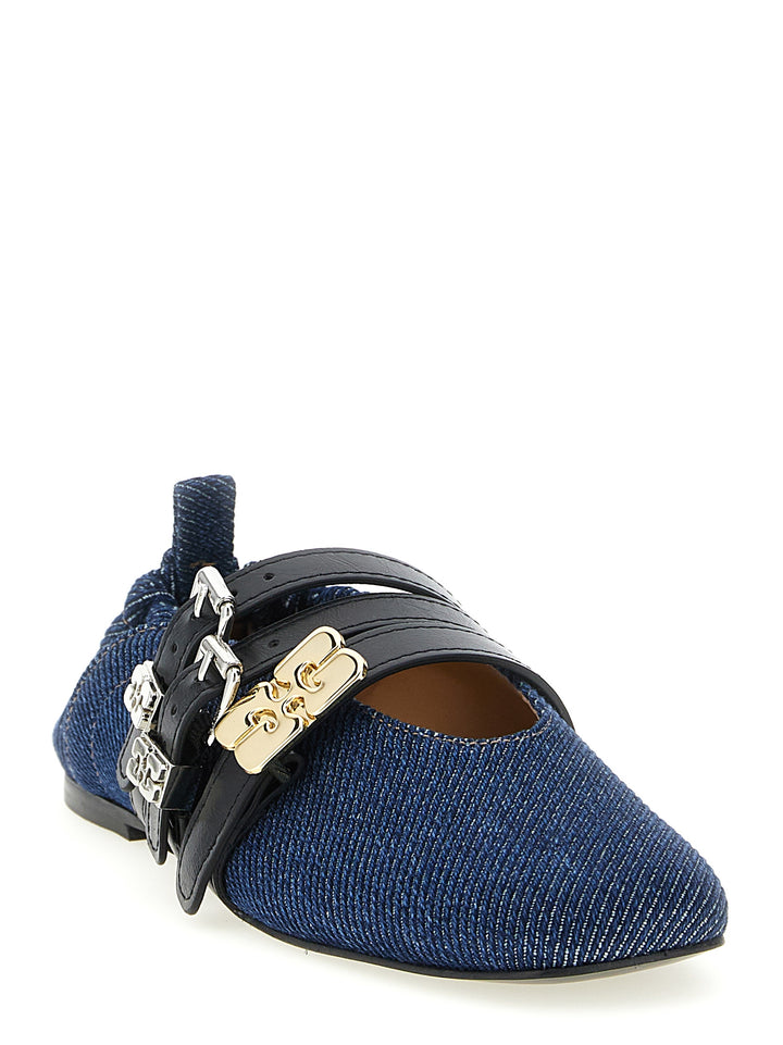 Ganni Sue Triple Flat shoes - Blue | a4a89557e0a7ddeed8814b72b5d817e70fbf71e9