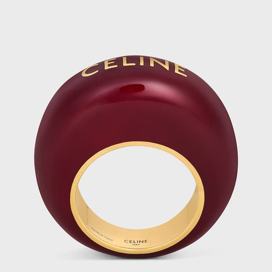 Sulky Ring In Enamel And Brass With Gold Finish