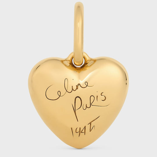 Celine 1945 Heart Charm In Gold Aluminium