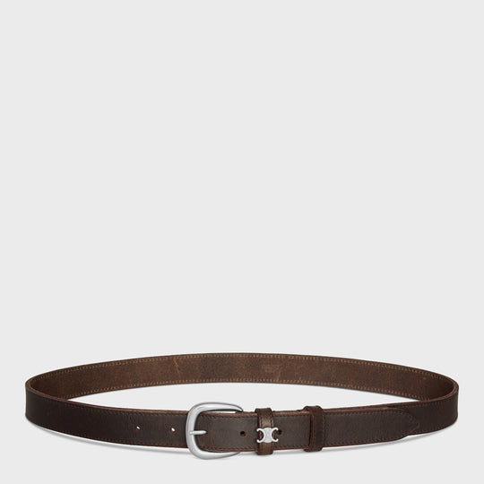 Brown Leather Belt With The Triomphe Logo