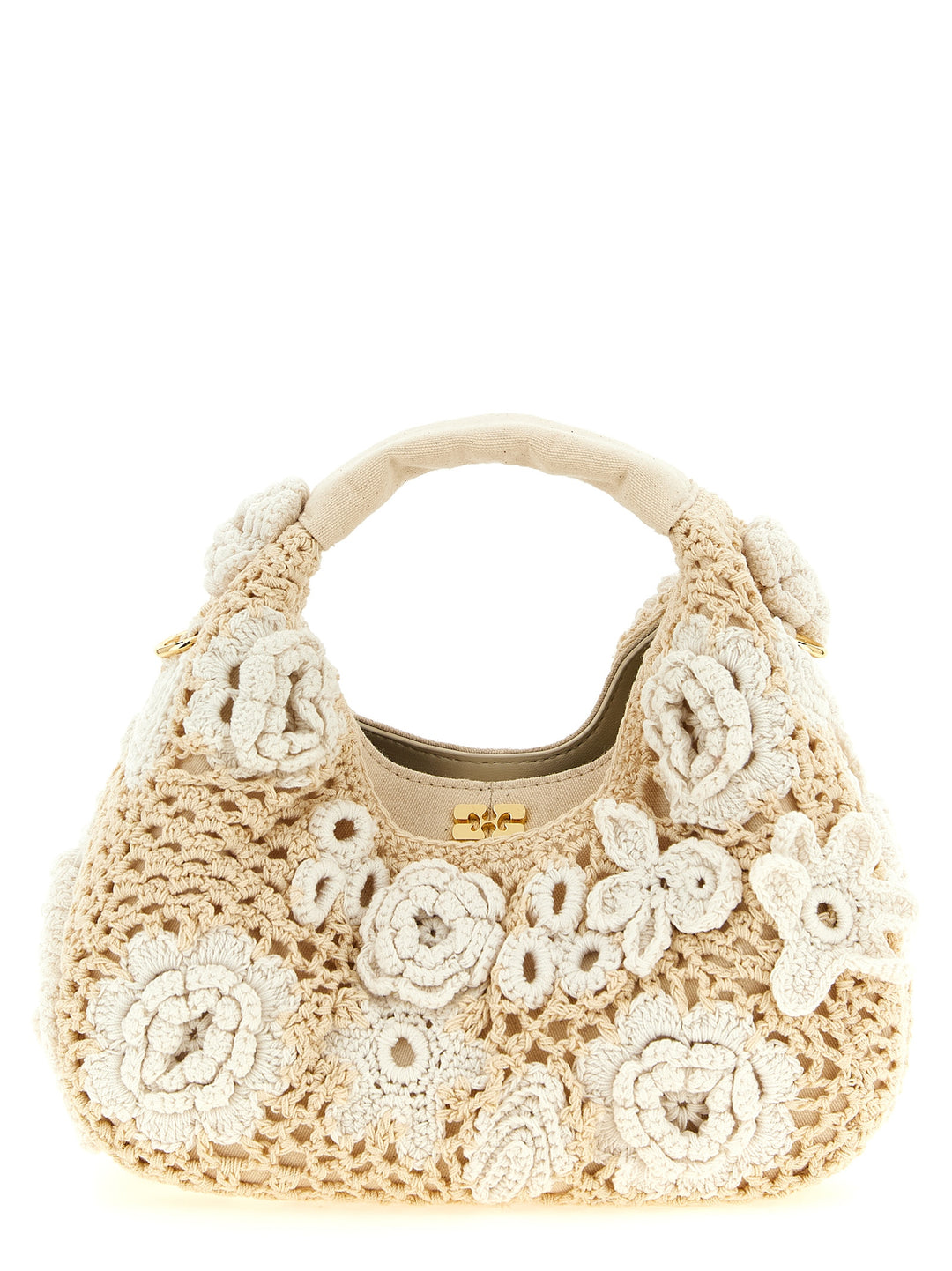 Ganni Mini Hobo Crochet Hand Bags - White | 6301d2f3d396d52d524e2e2e5051e4a1de0f618a