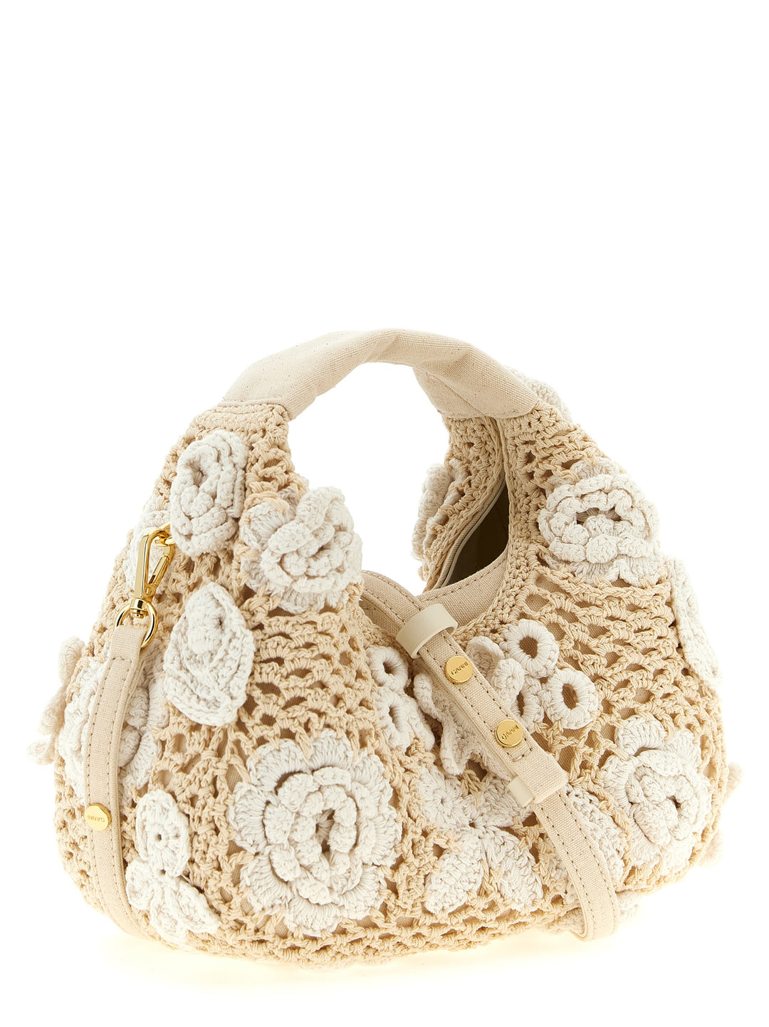 Ganni Mini Hobo Crochet Hand Bags - White | f157e65b7f14086a77e923066ad28c824b4f39ea