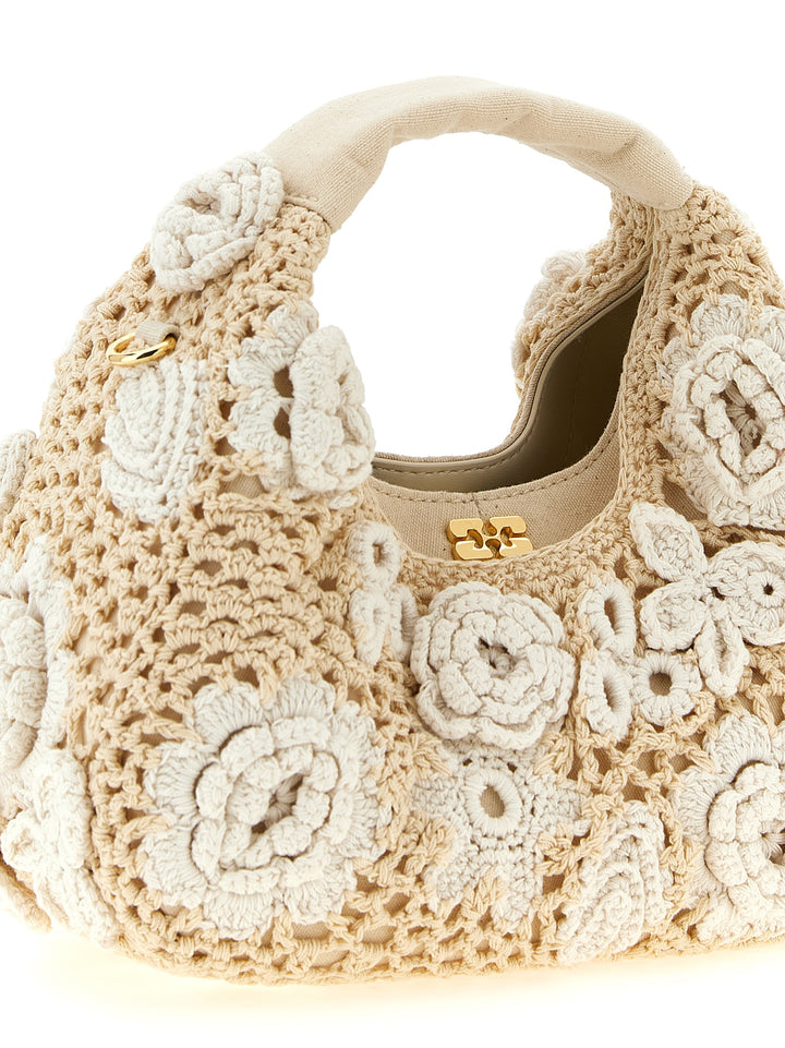 Ganni Mini Hobo Crochet Hand Bags - White | fccd7e1b99907b5691d60a82bd4e92f1882e38a1