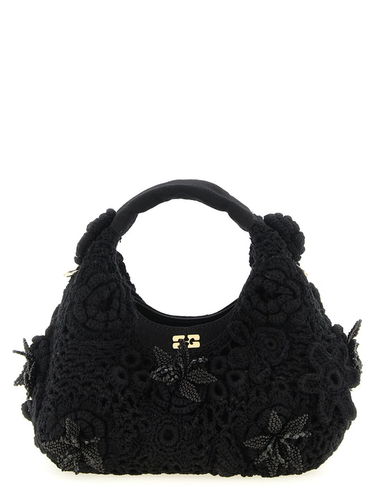 Mini Hobo Crochet Hand Bags Black