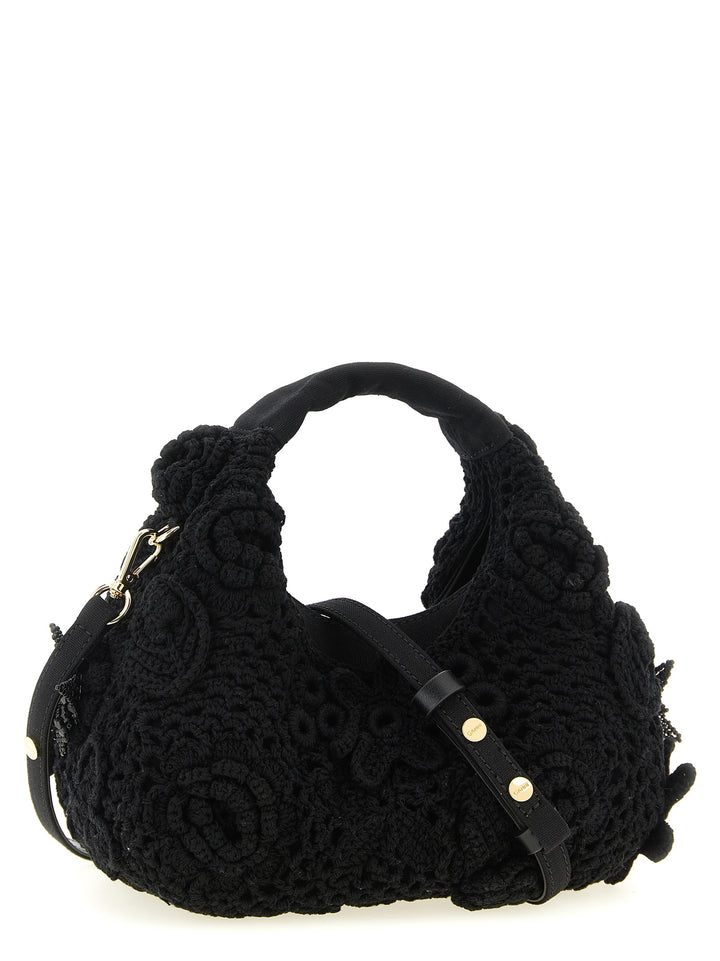 Ganni Mini Hobo Crochet Hand Bags - Black | c7118fc376e2365bcb2e7a32bc7577ac3ea446b8