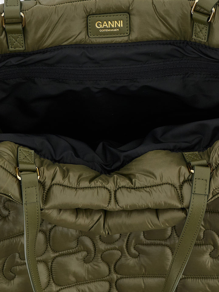 Ganni Quilted Re-Tech Xxl Tote Tote Bag - Green | ab328a265548c7639728b28c19d2f5d6e5c598ae