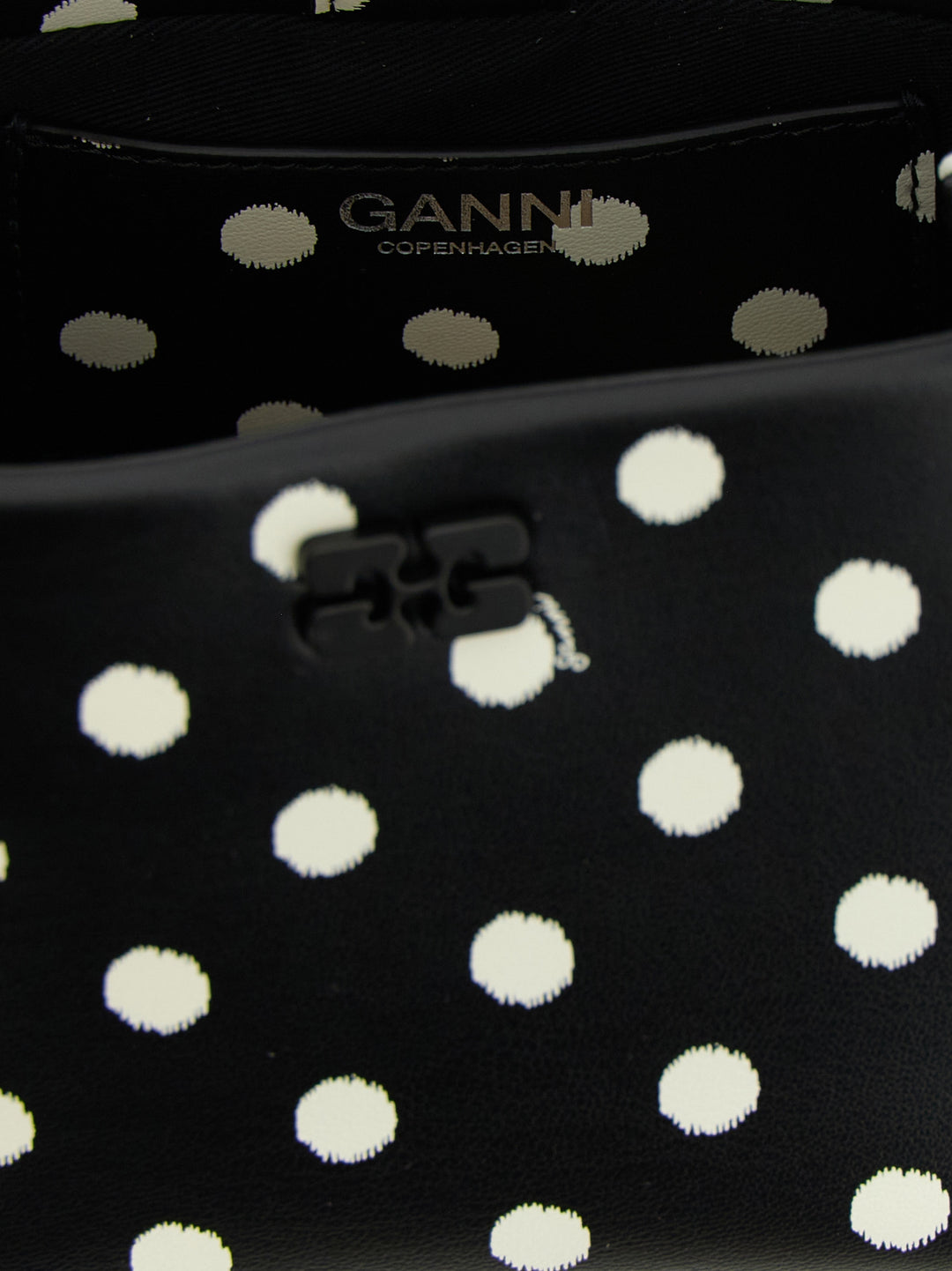 Ganni Polka-Dot Bou Hand Bags - Black | cb505a97bd32a7a961ef9e0095cfdbd3b8e6b02c