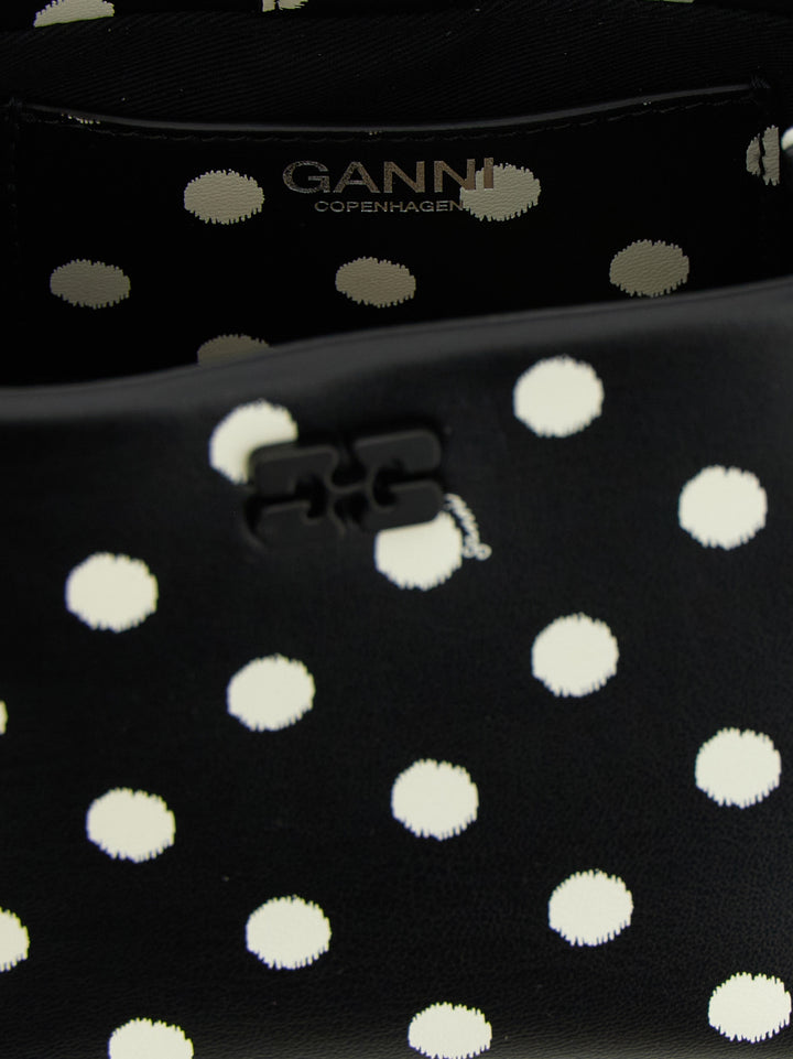 Ganni Polka-Dot Bou Hand Bags - Black | cb505a97bd32a7a961ef9e0095cfdbd3b8e6b02c