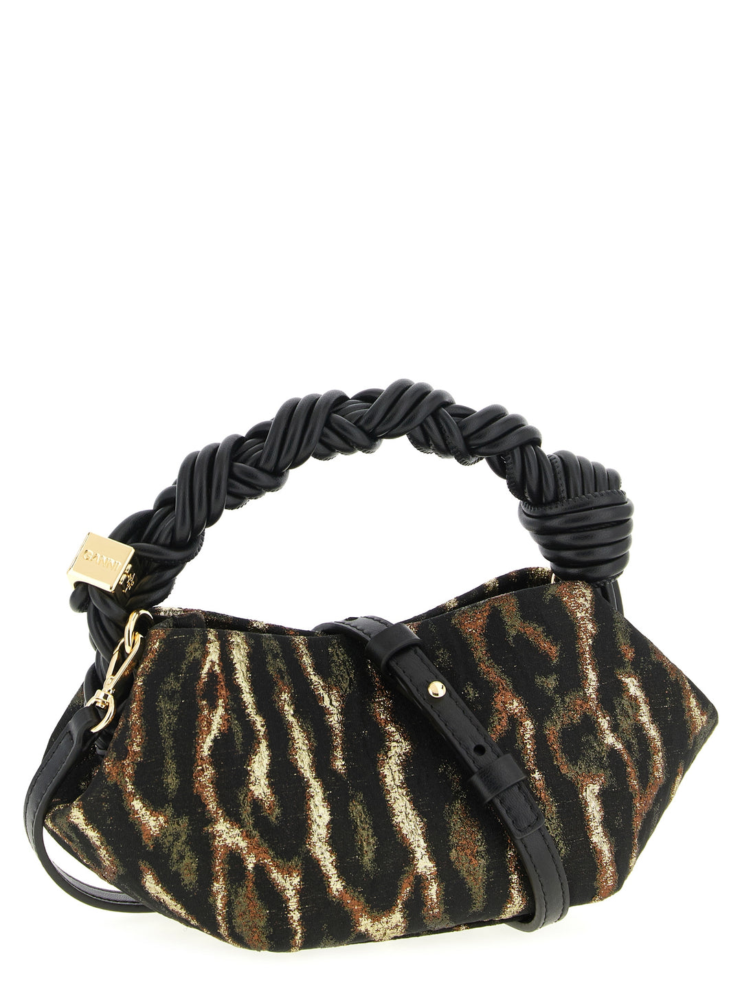 Ganni Metallic Cloque Bou Hand Bags - Brown | 80665591ebff90773904a15a0754d99efd1f7915