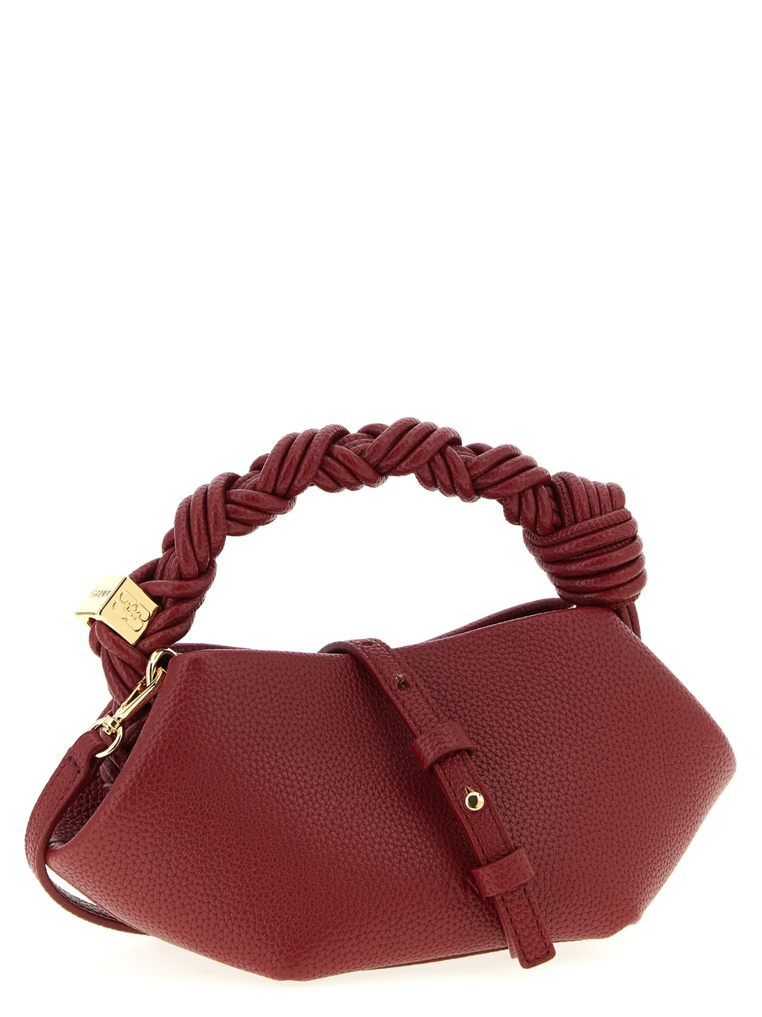 Ganni Bou Grained Hand Bags - Red | 9e95e6a92ad857b6fa7481394d080650d75555e6