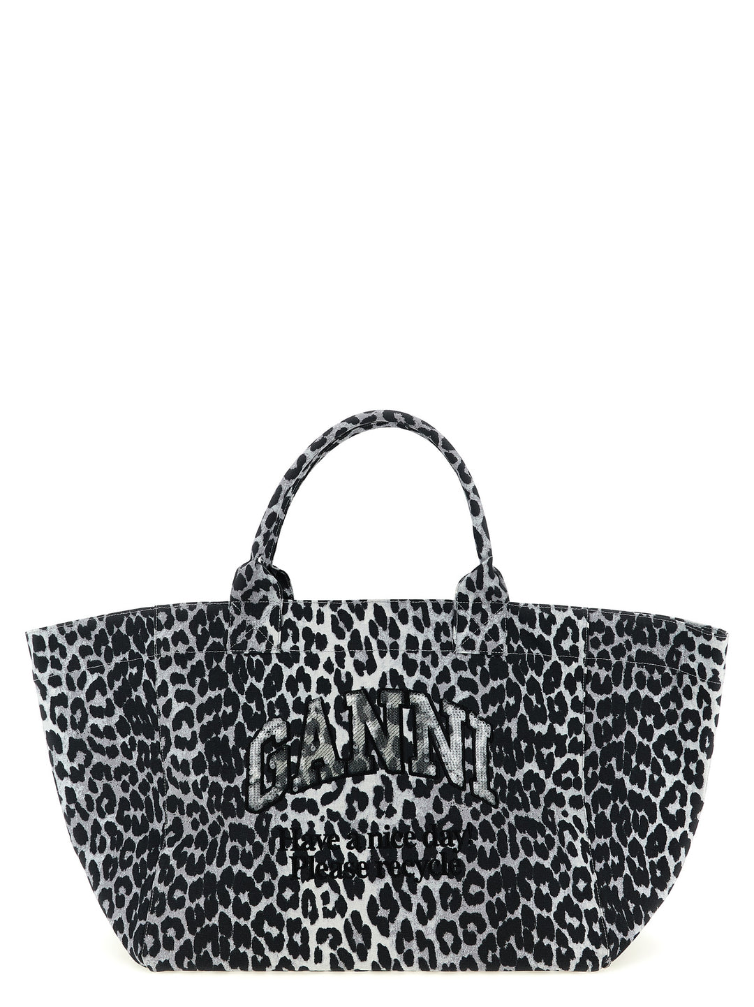 Ganni Leopard Sequin Xxl Tote Tote Bag - Gray | 6fe67bbfbb197b62b6a20e0b6738dabf087ea06b