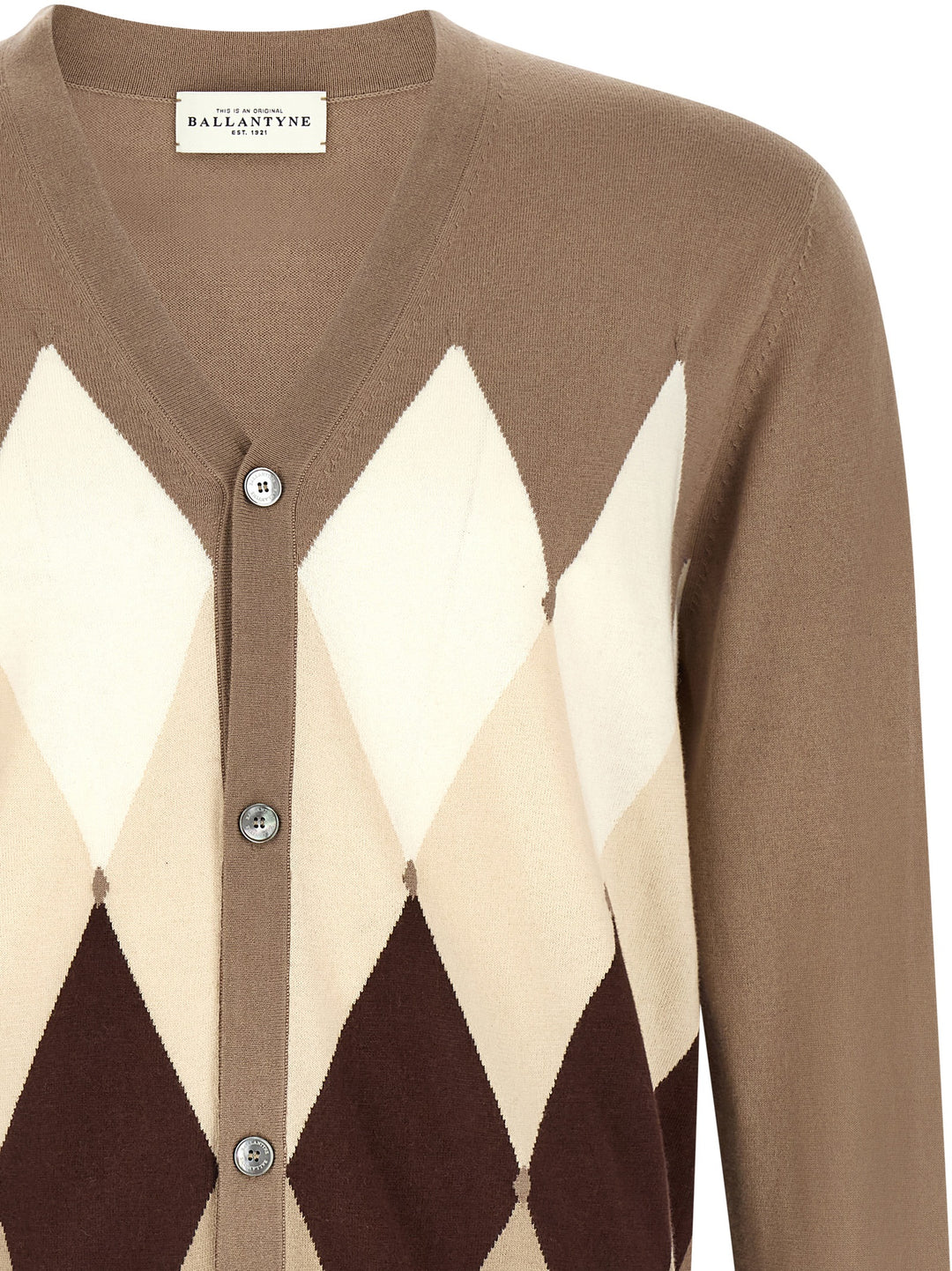 Ballantyne Cardigan Argyle Sweaters and Cardigans - Brown | 2593ec65764b2c480733ffc575923928d0f3c9f7