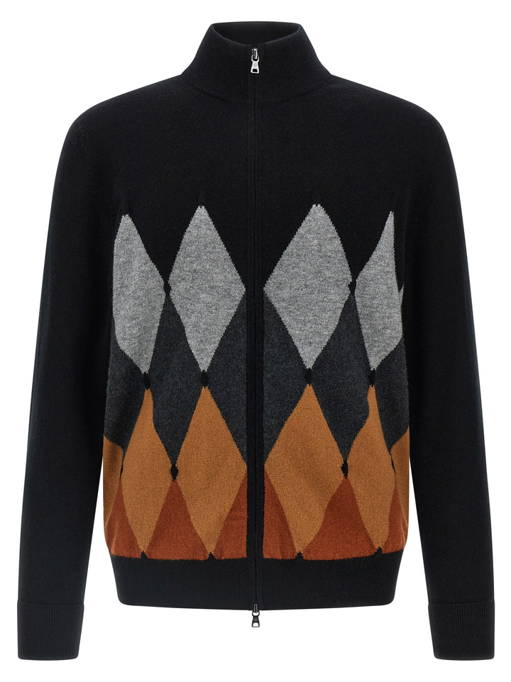 Ballantyne Cardigan Argyle Sweaters and Cardigans - Black | 9a2cf33e063e0ede58b6494187eebcf2669e1a41