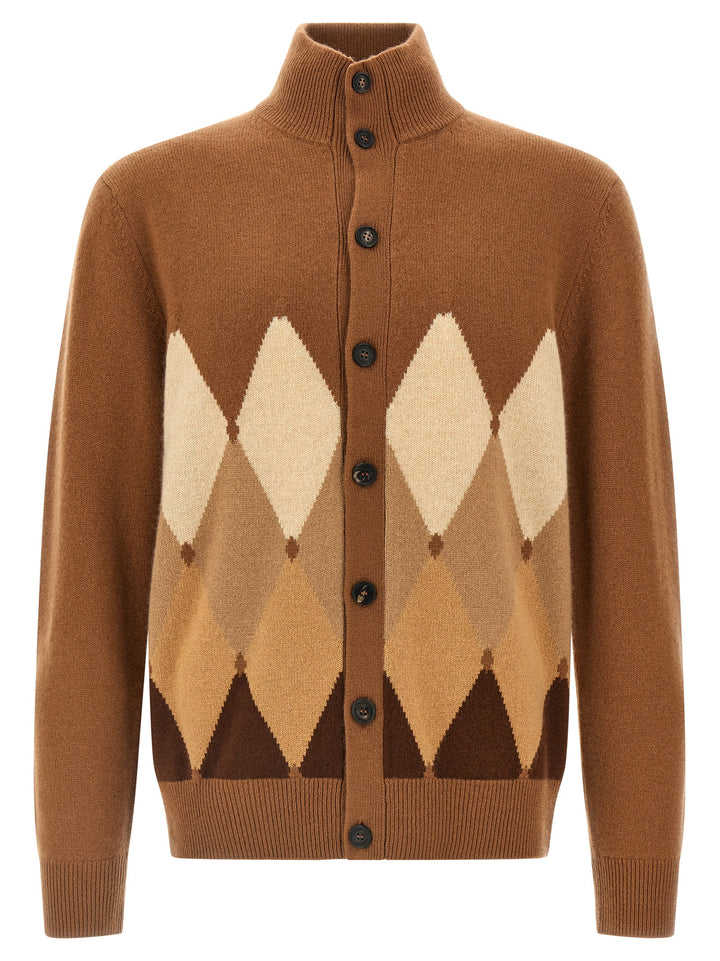 Ballantyne Cardigan Argyle Sweaters and Cardigans - Brown | 494a12cdb254201c2da8245c4871c4e2d76e0bdb