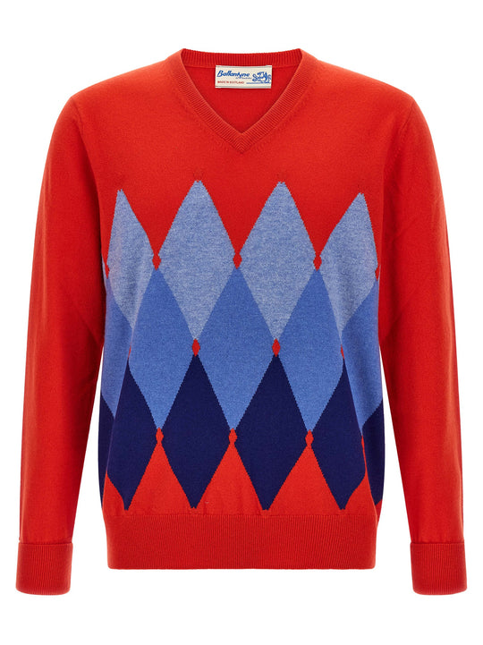 Argyle Pattern Sweater Sweaters And Cardigans Red