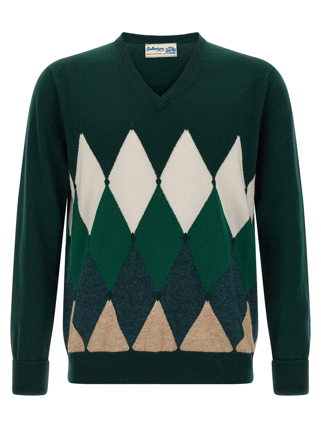 Ballantyne Argyle Pattern Sweater Sweaters and Cardigans - Green | 4247c5833c82ae3a35dd08833556ec033bf62d89