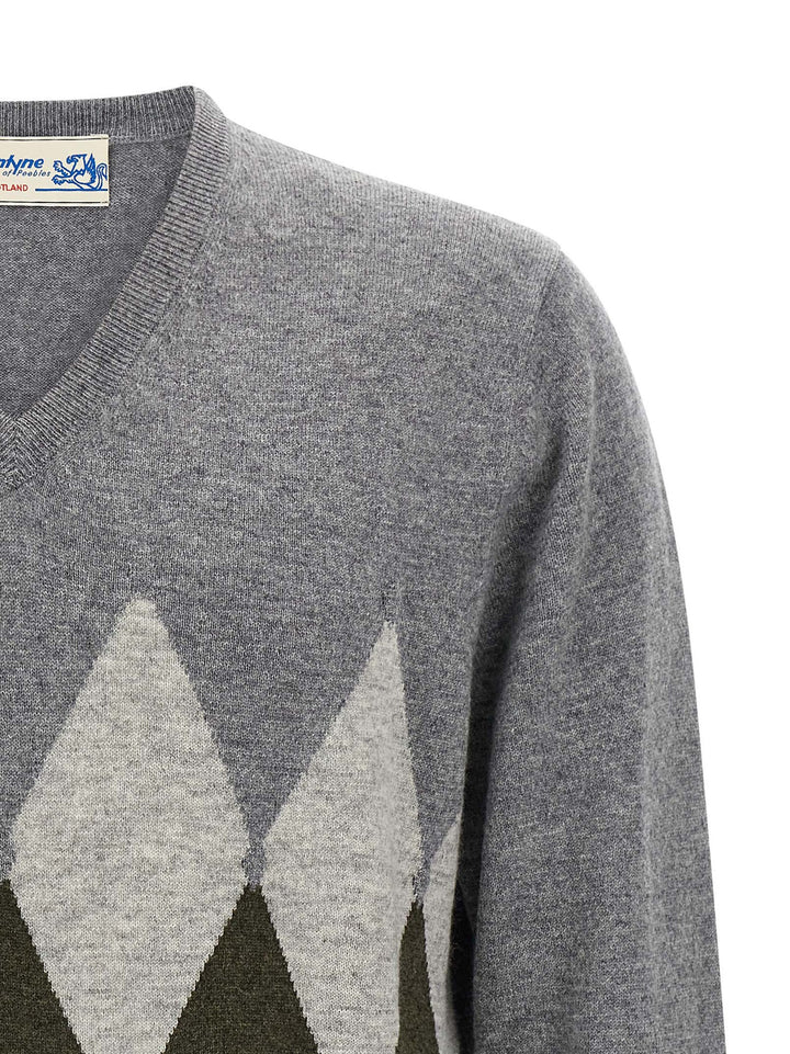 Ballantyne Argyle Pattern Sweater Sweaters and Cardigans - Gray | 9edc25e807e395fd150b27104a32d9b212632029