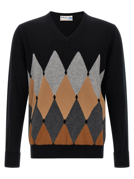 Argyle Pattern Sweater Sweaters And Cardigans Black